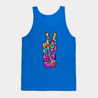 PEACE Hand Sign Abstract Tank Top